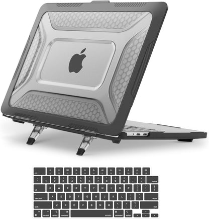 MOSISO Honeycomb Kickstand 2-in-1 Hard Case for MacBook Air 13.6 Inch — A3449/A3240/A3113/A2681, Shock-Absorbing TPU Bumper & Foldable Stand