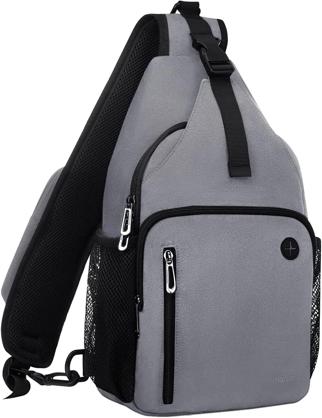 MOSISO Water-Resistant Sling Backpack with USB Charging Port & Anti-Theft Pocket — Crossbody Chest Daypack Fits 11 Inch Tablet for Hiking & Commute
