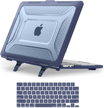 MOSISO Honeycomb Kickstand 2-in-1 Hard Case for MacBook Air 13.6 Inch — A3449/A3240/A3113/A2681, Shock-Absorbing TPU Bumper & Foldable Stand