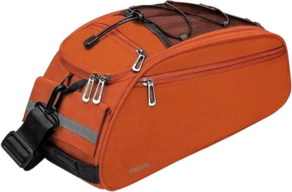 MOSISO 12L Waterproof Bike Rear Rack Bag, Pannier with Reflective Strip, Multi-Pocket Saddle Shoulder Bag for Commute Bike Tour