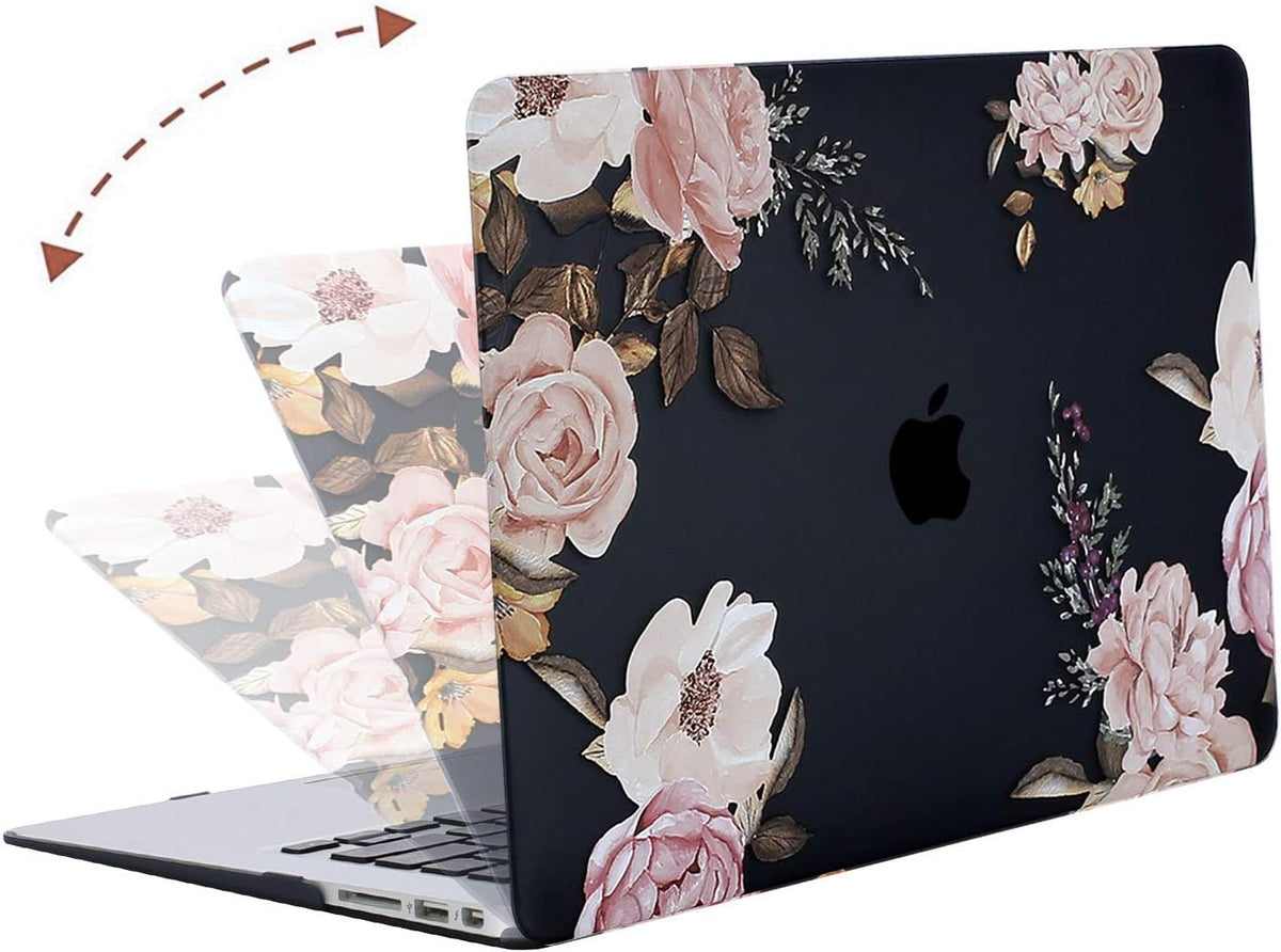 MOSISO Compatible with MacBook Air 13 inch Case Plastic Peony Hard Shell Case & Keyboard Cover & Screen Protector