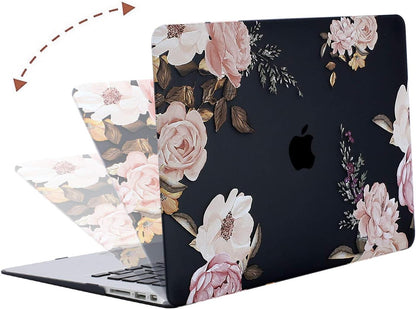 MOSISO Compatible with MacBook Air 13 inch Case Plastic Peony Hard Shell Case & Keyboard Cover & Screen Protector