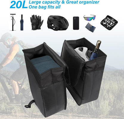 MOSISO 20L Waterproof Pannier Bags 2-Pack, Bike Rear Trunk with Quick-Release Hooks, for Commute & Touring