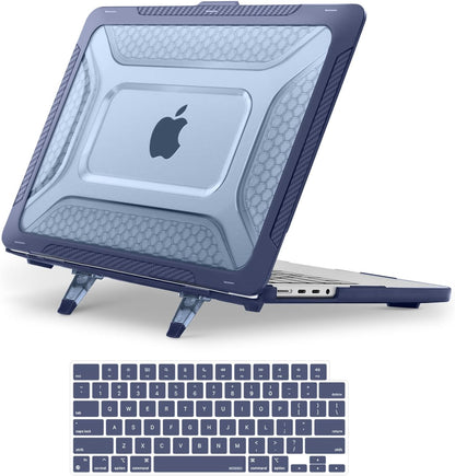 MOSISO Compatible with MacBook Pro 14 inch Case 2021-2026 M5-M1, Honeycomb TPU Bumper Hard Case with Fold Kickstand & Keyboard Skin
