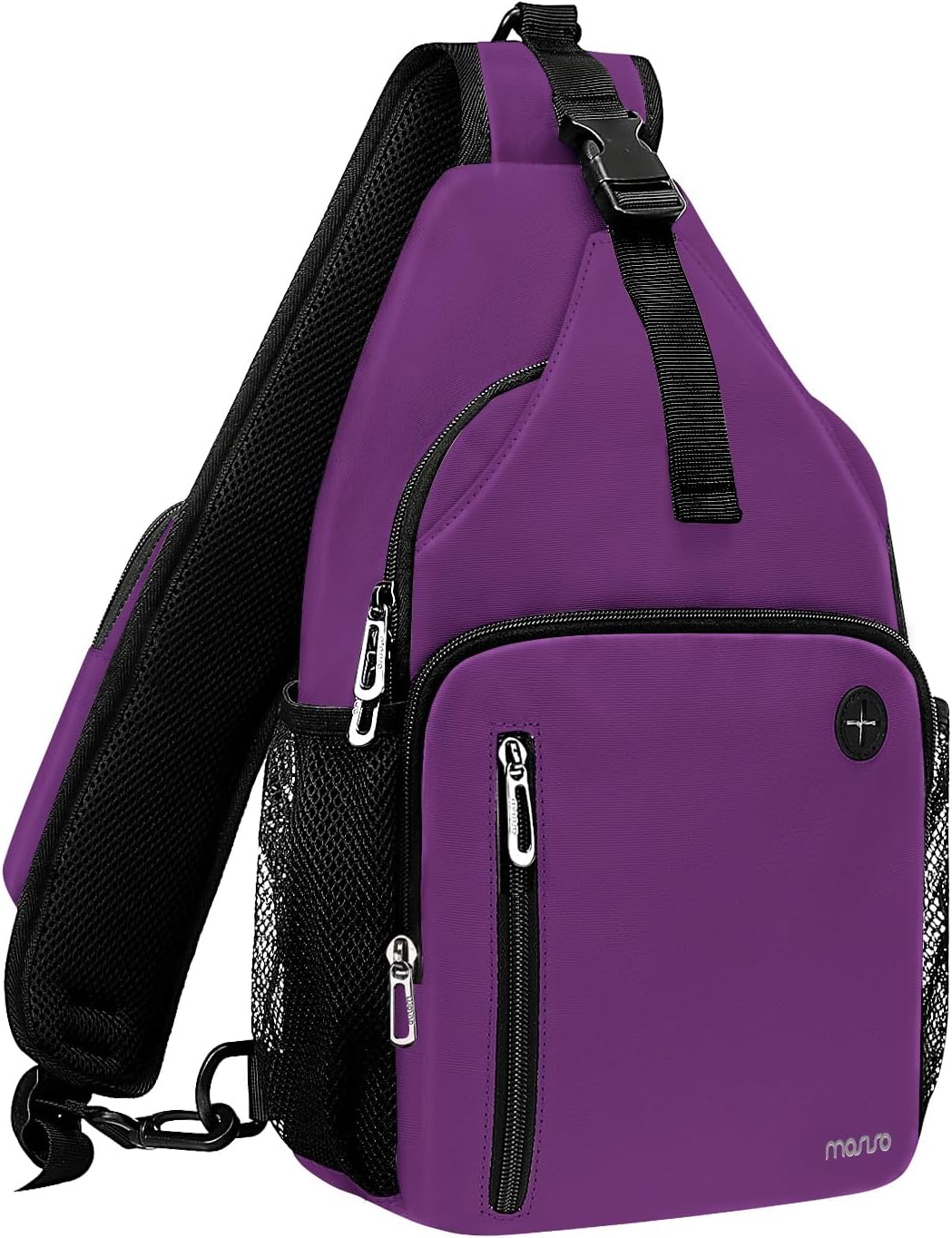 MOSISO Water-Resistant Sling Backpack with USB Charging Port & Anti-Theft Pocket — Crossbody Chest Daypack Fits 11 Inch Tablet for Hiking & Commute