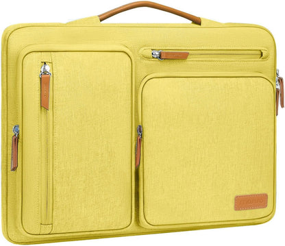 MOSISO 360Shockproof Side Open Laptop Sleeve, 4 Zipper Pockets&Tuckable PU Handle, Luggage Strap Fits 13.3–17.3Inch MacBook Air/Pro & 2026 MacBook Neo