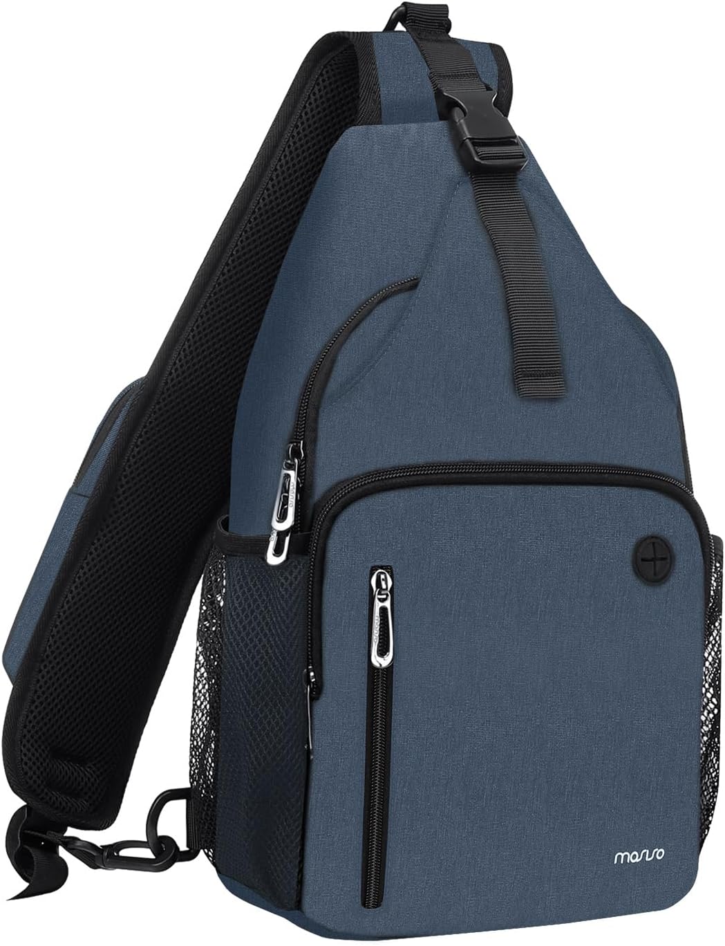 MOSISO Water-Resistant Sling Backpack with USB Charging Port & Anti-Theft Pocket — Crossbody Chest Daypack Fits 11 Inch Tablet for Hiking & Commute