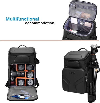 MOSISO Camera Backpack,DSLR/SLR/Mirrorless Photography Waterproof 17.3 inch Camera Bag with Front Hard Shell&Laptop Compartment&Tripod Holder&Rain Cover Compatible with Canon/Nikon/Sony, Space Gray mysite