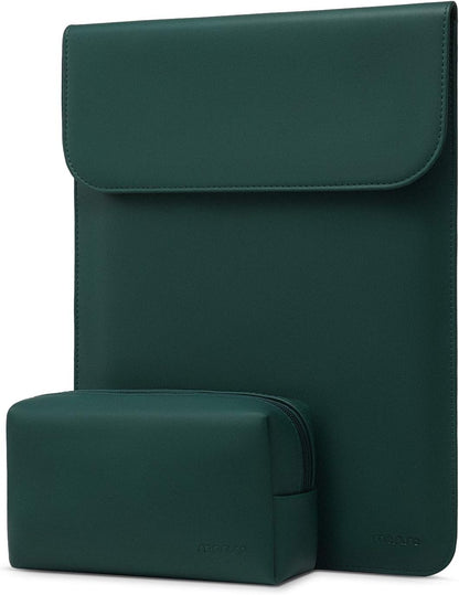 MOSISO Faux Suede Magnetic Laptop Sleeve 2-in-1 Kit with Matching Accessory Pouch, Fits 13–13.3 Inch MacBook Neo Air Pro Notebook
