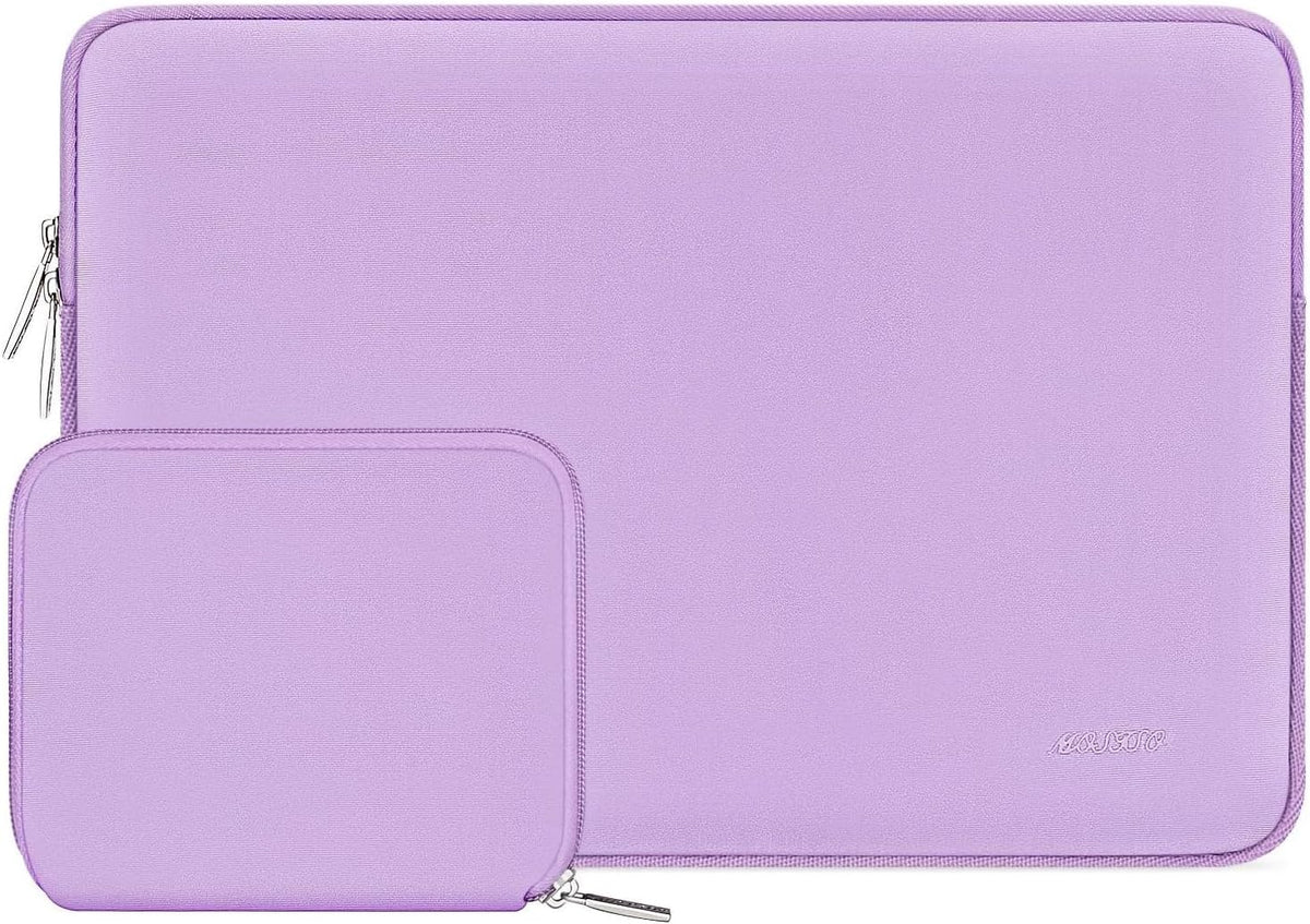 MOSISO Universal Neoprene Laptop Sleeve with Matching Small Accessory Pouch, Shockproof Water Resistant Notebook Case Fits 12.3–18.5 Inch Mac & Windows Laptops