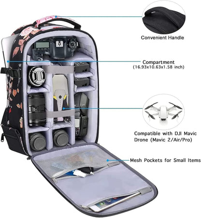 MOSISO Camera Backpack, DSLR/SLR/Mirrorless Photography Camera Bag Peony Waterproof Hardshell Case with Tripod Holder & Laptop Compartment Compatible with Canon/Nikon/Sony/DJI Mavic Drone, Black mysite