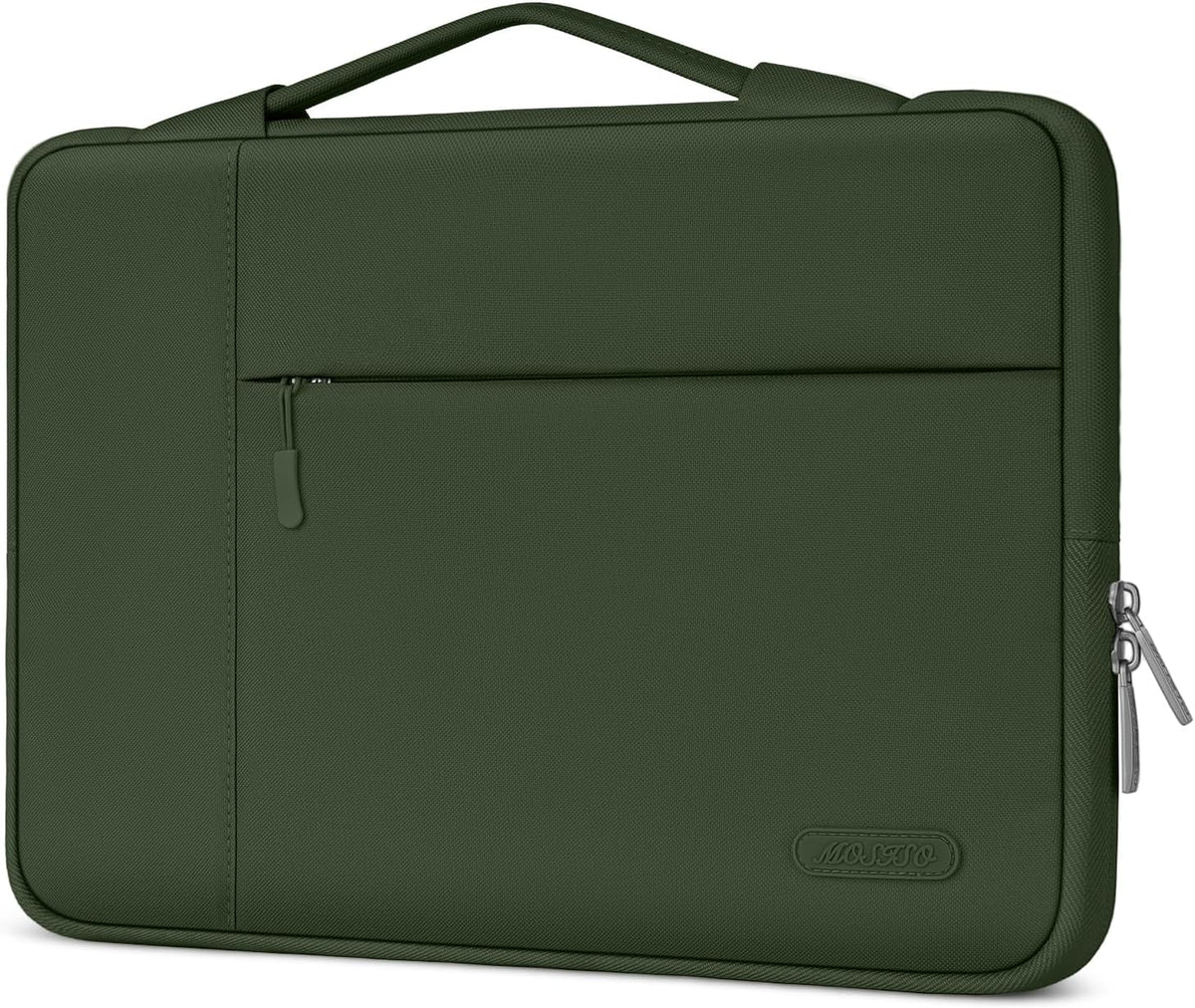 MOSISO Multifunctional Polyester Laptop Sleeve with Retractable Hidden Handle, Fits 13–16 Inch MacBook M2-M5 & Dell XPS Notebook
