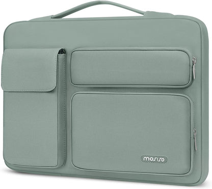 Mosiso 360 Protective Laptop Case 13-17.3 Inch — Side Open Anti-Drop Bag with 2 Raised & 1 Flapover Pockets for MacBook, HP, Dell, Lenovo