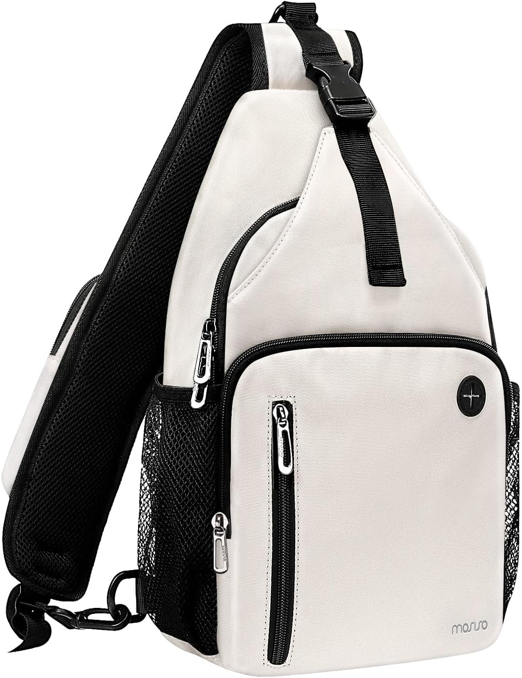 MOSISO Water-Resistant Sling Backpack with USB Charging Port & Anti-Theft Pocket — Crossbody Chest Daypack Fits 11 Inch Tablet for Hiking & Commute