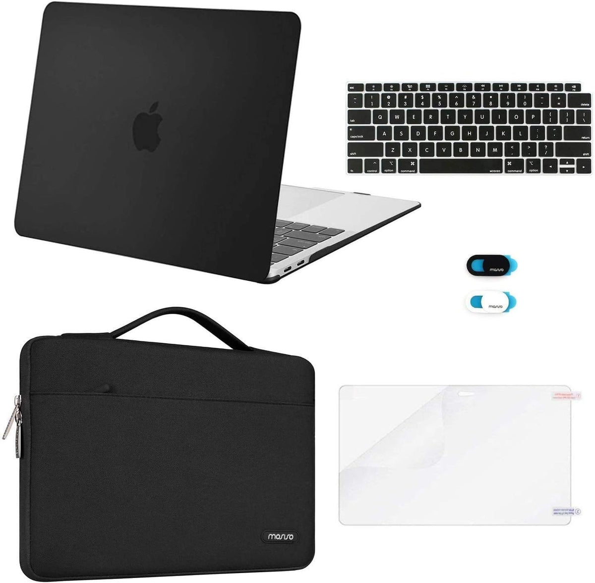 MOSISO for MacBook Air 13 inch Case M1 2018-2020 A2337 A2179 A1932 Retina Display, Plastic Hard Shell, Bag, Keyboard Skin, Webcam Cover & Screen Film