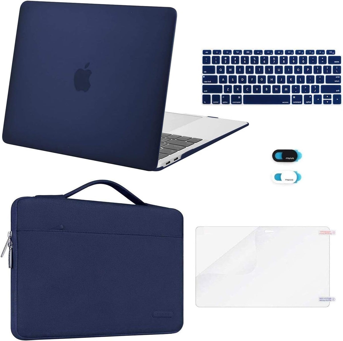MOSISO for MacBook Air 13 inch Case M1 2018-2020 A2337 A2179 A1932 Retina Display, Plastic Hard Shell, Bag, Keyboard Skin, Webcam Cover & Screen Film