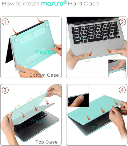MOSISO Compatible with MacBook Pro 15 inch Case with Retina Display (Model: A1398, Older Version, 2015 - end 2012 Release), Plastic Peony Hard Shell Case & Keyboard Cover & Screen Protector