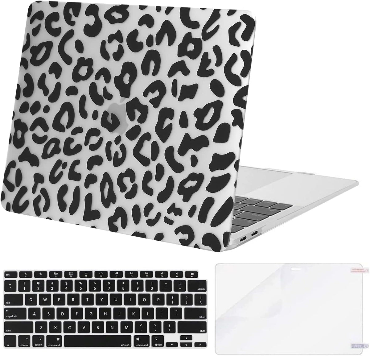 MOSISO Compatible with MacBook Air 13 inch Case Retina Display, Plastic Leopard Grain Hard Shell Case&Keyboard Cover&Screen Protector