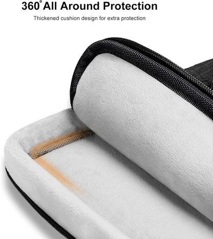 MOSISO 9-11 inch Tablet Sleeve Case for iPad A16 2025, iPad Air 11 inch M3 M2, iPad Pro 11 M4, iPad 10/9/8/7th, Galaxy Tab A9+/S9/S8/Plus 11, Side Open Carrying Bag with 4 Zipper Pockets, Black