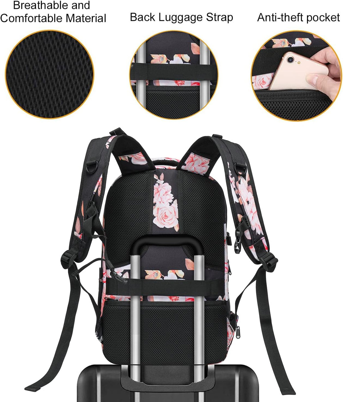 MOSISO Camera Backpack, DSLR/SLR/Mirrorless Photography Camera Bag Peony Waterproof Hardshell Case with Tripod Holder & Laptop Compartment Compatible with Canon/Nikon/Sony/DJI Mavic Drone, Black mysite