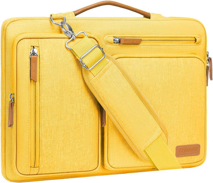 MOSISO 360 Side-Open Waterproof Laptop Messenger Bag, 4 Pockets & Luggage Strap, Fits 13-17.3" MacBook/HP/Dell/Lenovo/Asus