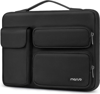Mosiso 360 Protective Laptop Case 13-17.3 Inch — Side Open Anti-Drop Bag with 2 Raised & 1 Flapover Pockets for MacBook, HP, Dell, Lenovo