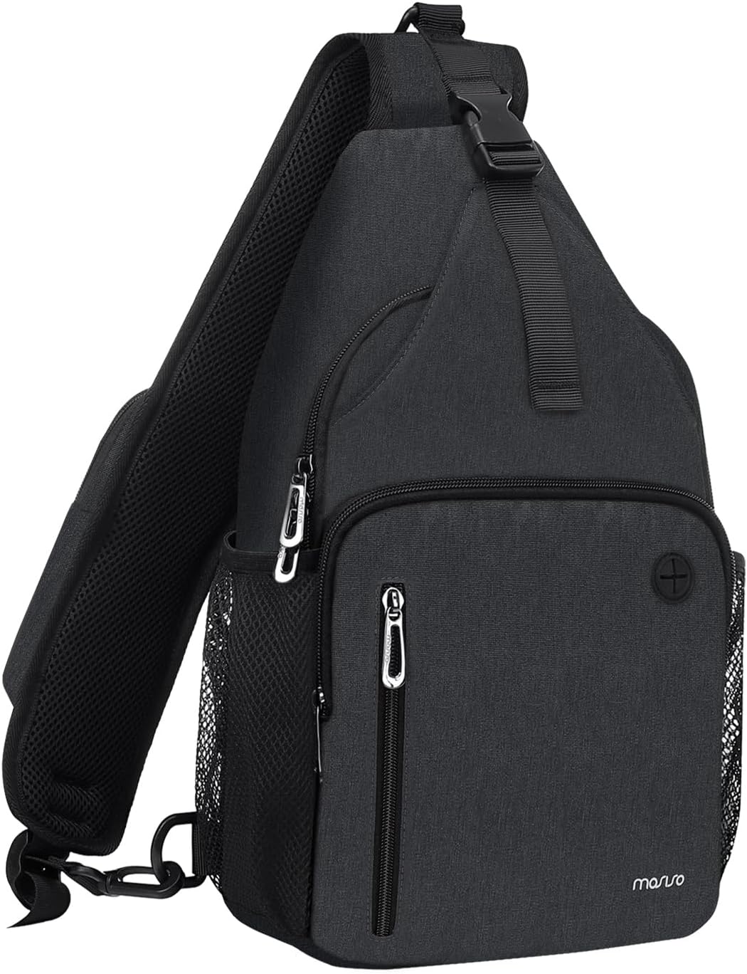MOSISO Water-Resistant Sling Backpack with USB Charging Port & Anti-Theft Pocket — Crossbody Chest Daypack Fits 11 Inch Tablet for Hiking & Commute