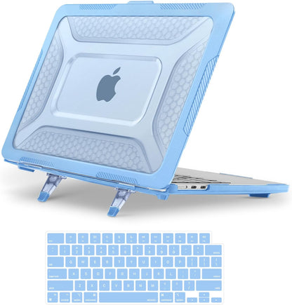 MOSISO Honeycomb Kickstand 2-in-1 Hard Case for MacBook Air 13.6 Inch — A3449/A3240/A3113/A2681, Shock-Absorbing TPU Bumper & Foldable Stand