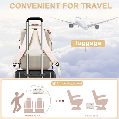 MOSISO 40L Airline Approved Carry On Backpack, Fits 17.3 Inch Laptops with USB Port, Hidden Straps, Shoe Compartment & Matching Clear Toiletry Pouch