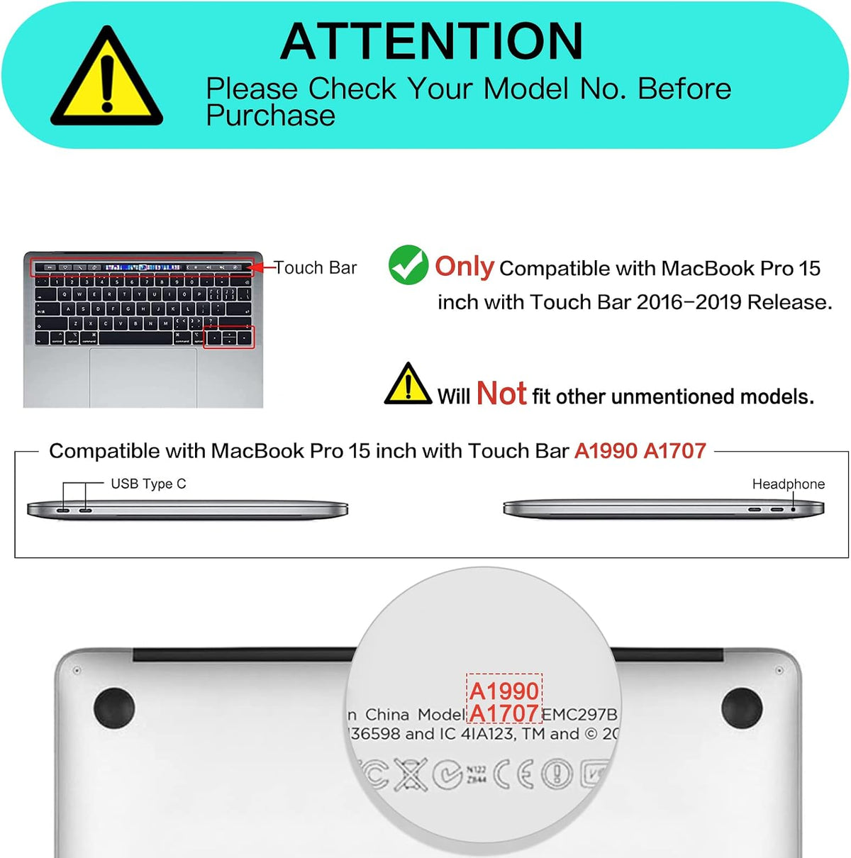 MOSISO Compatible with MacBook Pro 15 inch Case 2016-2019 Release A1990 A1707 with Touch Bar, Plastic Peony Hard Shell Case & Keyboard Cover Skin & Screen Protector