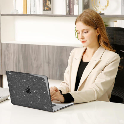 MOSISO Compatible with MacBook Pro 16 inch Case M5-M1 2026-2021 A3429 A3428 A3403 A3186 A2991 A2780 A2485 Pro Max, Sparkly Glitter Shell&Keyboard Cover&Screen Film&Pouch