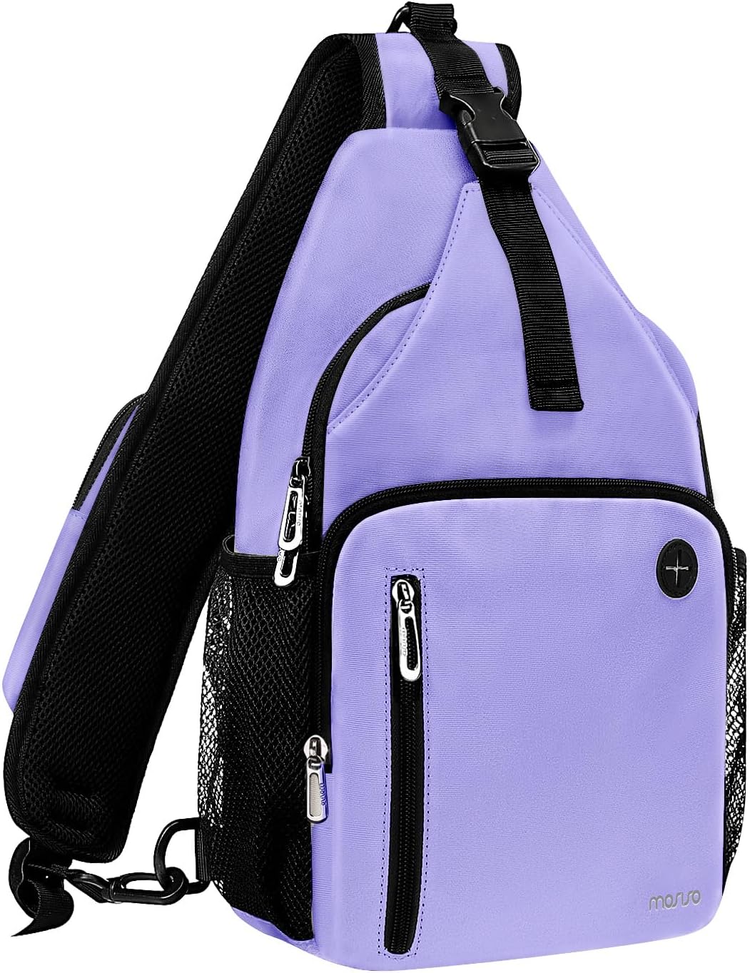 MOSISO Water-Resistant Sling Backpack with USB Charging Port & Anti-Theft Pocket — Crossbody Chest Daypack Fits 11 Inch Tablet for Hiking & Commute