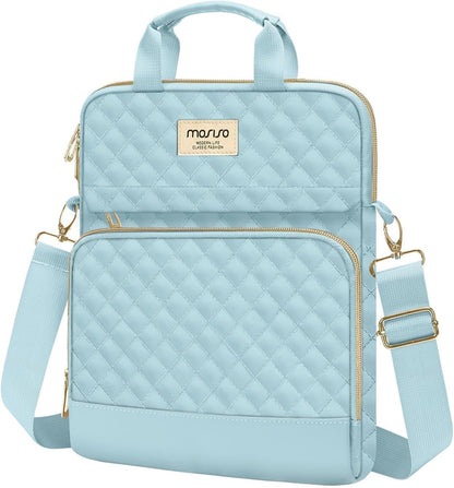 MOSISO Diamond‑Quilted Crossbody Tablet Bag,11‑Inch &12.9‑13‑Inch, Dual‑Front‑Pockets with Detachable Shoulder‑Strap