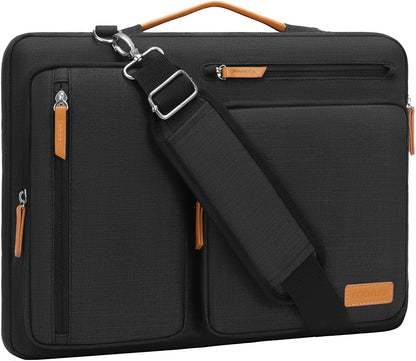 MOSISO 360 Side-Open Waterproof Laptop Messenger Bag, 4 Pockets & Luggage Strap, Fits 13-17.3" MacBook/HP/Dell/Lenovo/Asus