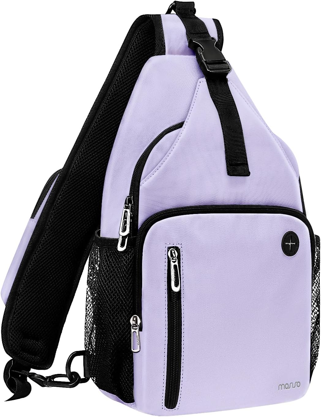 MOSISO Water-Resistant Sling Backpack with USB Charging Port & Anti-Theft Pocket — Crossbody Chest Daypack Fits 11 Inch Tablet for Hiking & Commute
