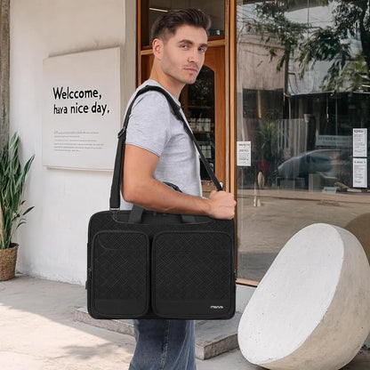 MOSISO Unisex Padded Laptop Shoulder Messenger Bag, 15-16 Inch, Multi Zipper Pockets, Removable Strap & Rear Trolley Sleeve