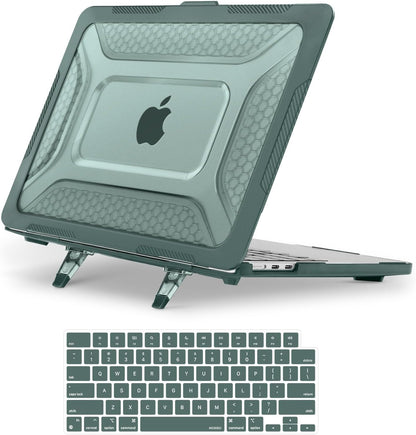 MOSISO Honeycomb Kickstand 2-in-1 Hard Case for MacBook Air 13.6 Inch — A3449/A3240/A3113/A2681, Shock-Absorbing TPU Bumper & Foldable Stand
