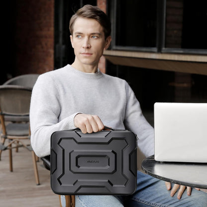 MOSISO Mechanical Geometric EVA Hard Shell Laptop Carry Case with PU Handle, Shockproof Waterproof, Fits 13.3–15.6 Inch MacBook HP Dell Notebook