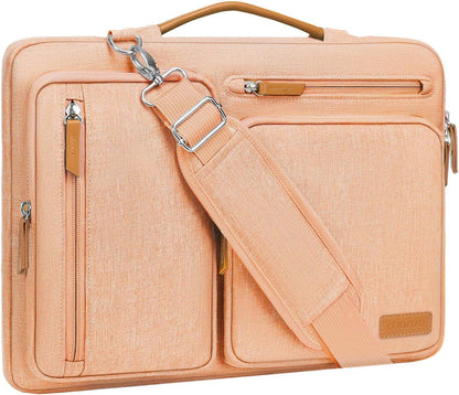 MOSISO 360 Side-Open Waterproof Laptop Messenger Bag, 4 Pockets & Luggage Strap, Fits 13-17.3" MacBook/HP/Dell/Lenovo/Asus