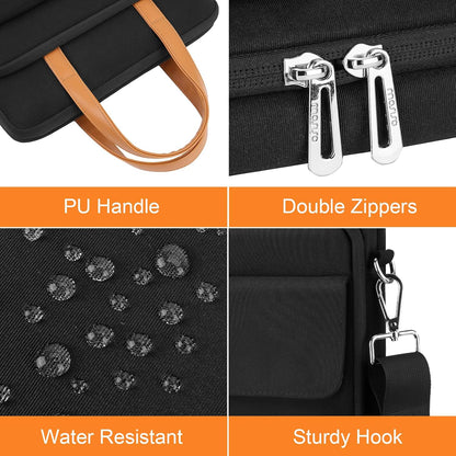 MOSISO Men’s 360‑Edge Reinforced Vertical Laptop Messenger Bag, 13‑14‑Inch, Multi‑Pockets, Removable‑Strap & Rear Trolley‑Sleeve