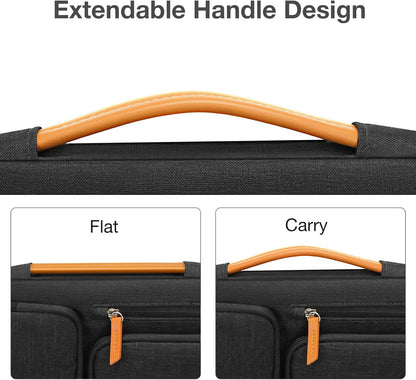 MOSISO 9-11 inch Tablet Sleeve Case for iPad A16 2025, iPad Air 11 inch M3 M2, iPad Pro 11 M4, iPad 10/9/8/7th, Galaxy Tab A9+/S9/S8/Plus 11, Side Open Carrying Bag with 4 Zipper Pockets, Black