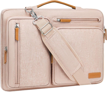 MOSISO 360 Side-Open Waterproof Laptop Messenger Bag, 4 Pockets & Luggage Strap, Fits 13-17.3" MacBook/HP/Dell/Lenovo/Asus