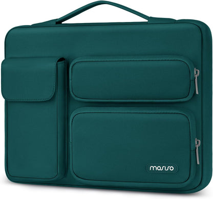 Mosiso 360 Protective Laptop Case 13-17.3 Inch — Side Open Anti-Drop Bag with 2 Raised & 1 Flapover Pockets for MacBook, HP, Dell, Lenovo