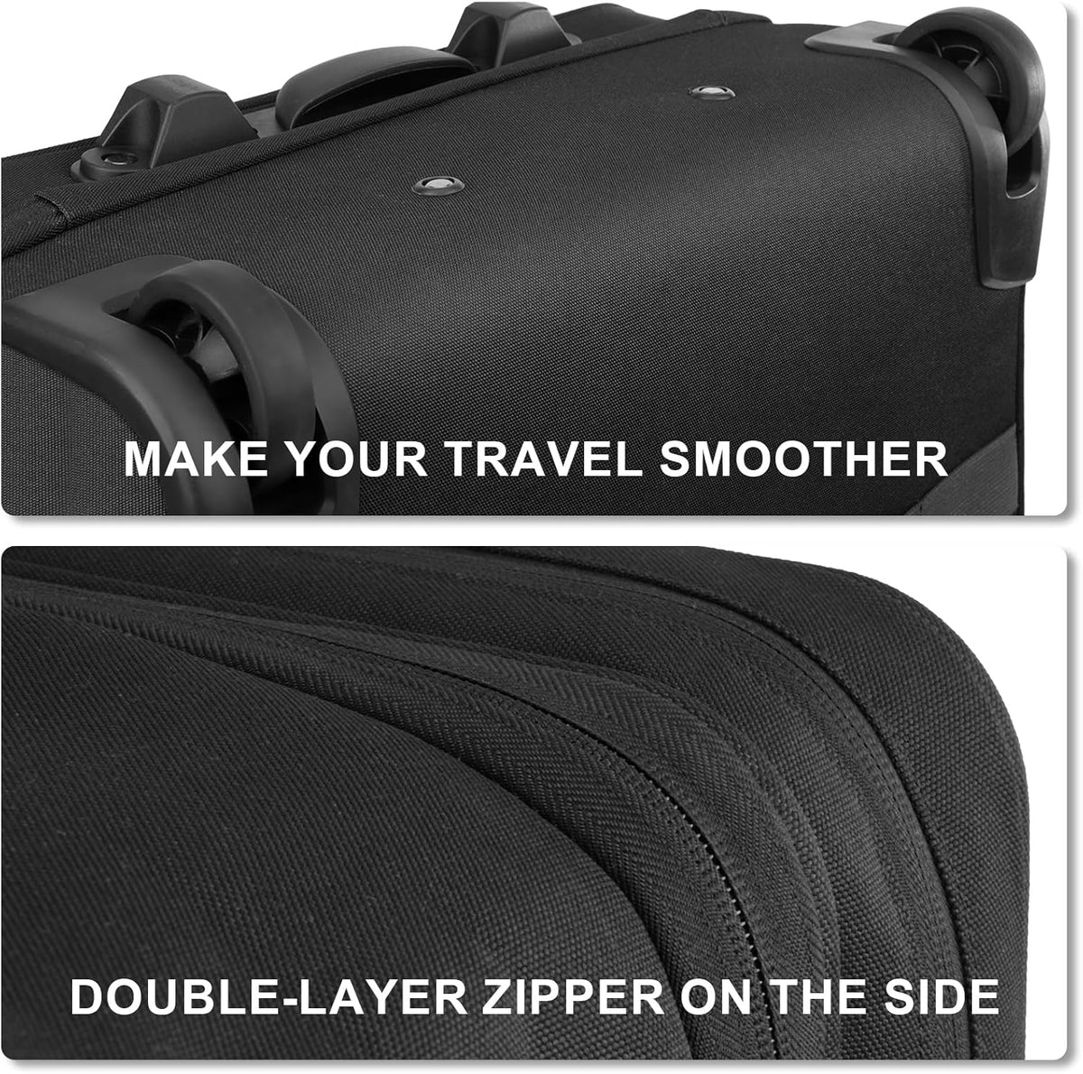 MOSISO Rolling Laptop Bag, 15.6 inch Expandable Overnight Computer Bag with Flapover Pocket & Belt on 2 Wheels for Work Travel Business