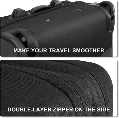 MOSISO Rolling Laptop Bag, 15.6 inch Expandable Overnight Computer Bag with Flapover Pocket & Belt on 2 Wheels for Work Travel Business