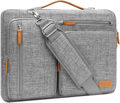 MOSISO 360 Side-Open Waterproof Laptop Messenger Bag, 4 Pockets & Luggage Strap, Fits 13-17.3" MacBook/HP/Dell/Lenovo/Asus