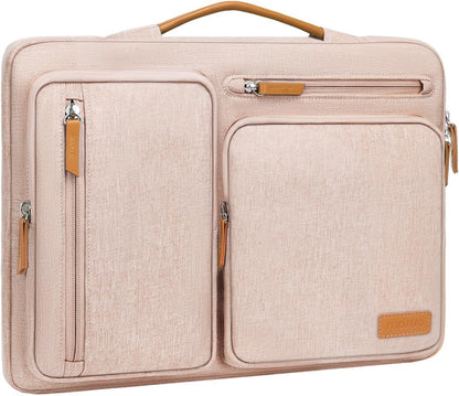 MOSISO 360Shockproof Side Open Laptop Sleeve, 4 Zipper Pockets&Tuckable PU Handle, Luggage Strap Fits 13.3–17.3Inch MacBook Air/Pro & 2026 MacBook Neo