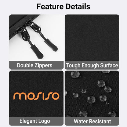 MOSISO Rhombus Padded Laptop Sleeve, 13-13.3 Inch, Top-Loading Zipper, Front Horizontal Pocket & Rear Trolley Sleeve