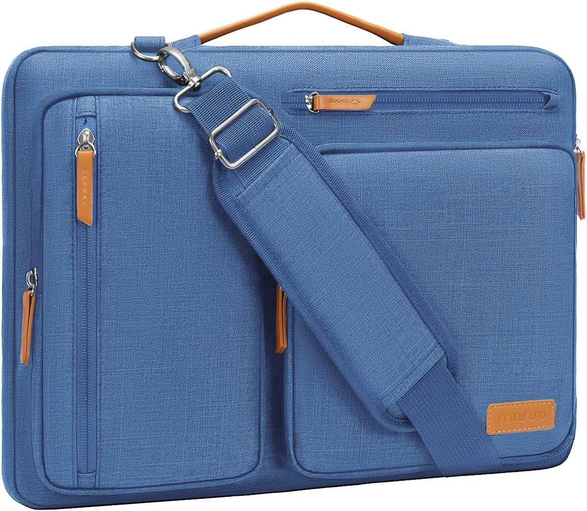 MOSISO 360 Side-Open Waterproof Laptop Messenger Bag, 4 Pockets & Luggage Strap, Fits 13-17.3" MacBook/HP/Dell/Lenovo/Asus