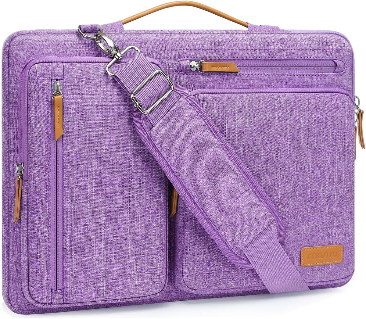MOSISO 360 Side-Open Waterproof Laptop Messenger Bag, 4 Pockets & Luggage Strap, Fits 13-17.3" MacBook/HP/Dell/Lenovo/Asus